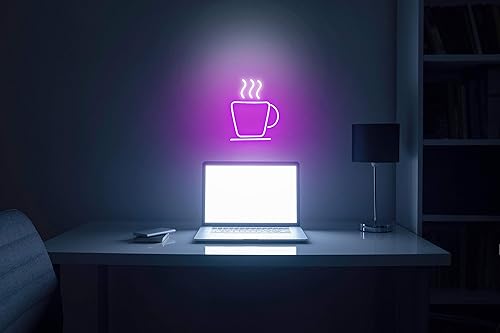 Miniatura 5 de ADVPRO Taza de café Tienda Flex Silicona LED Neon Sign Blanco y Púrpura st16s33-fnu0041-wp