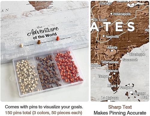 Miniatura 4 de Arte de pared para sala de estar, oficina, obras de arte en lienzo extra grandes, impresiones en lienzo con mapa del mundo, mapa de viaje, mapa