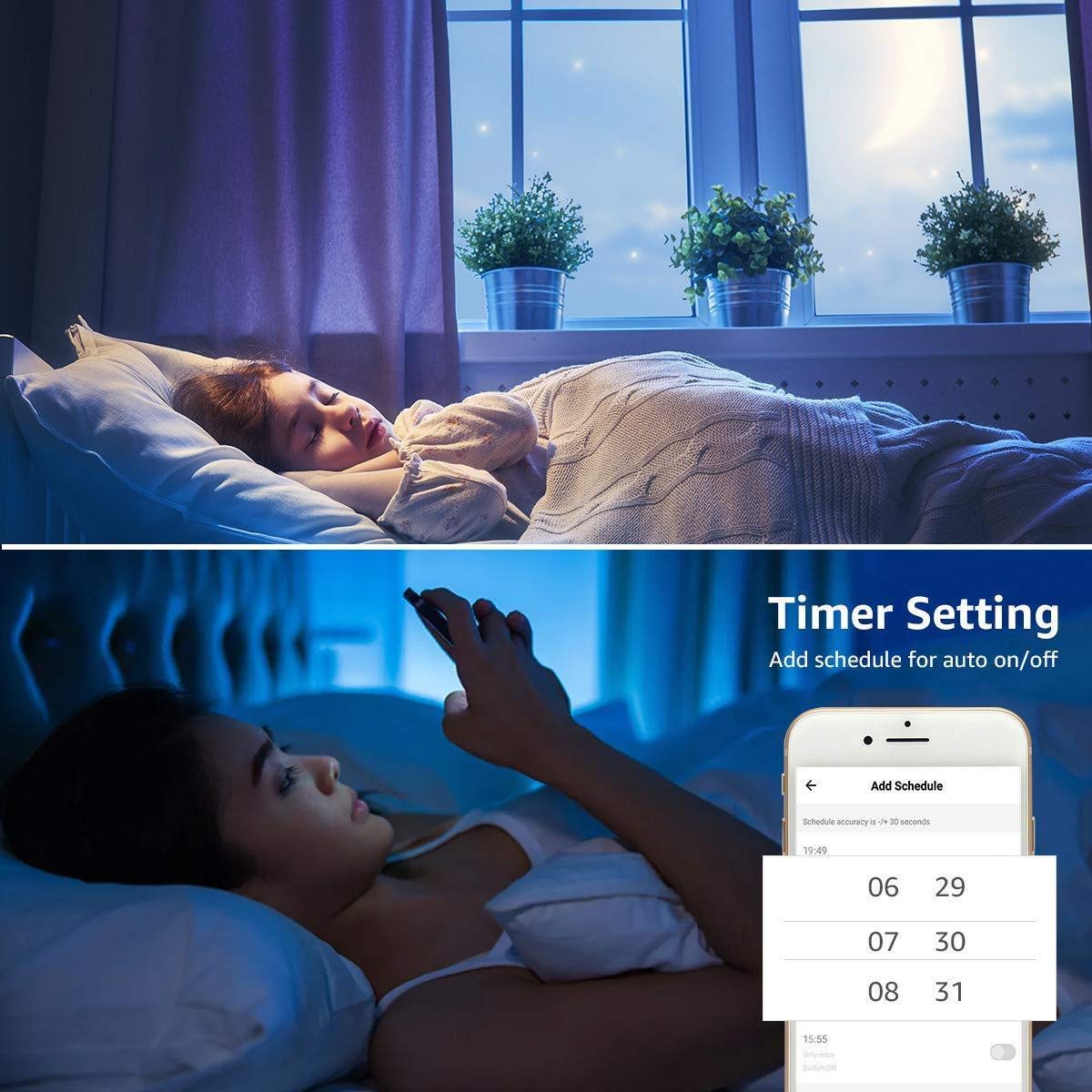 Gshy Striscia LED WiFi 10 m 300 LED 5050 RGB IP65 impermeabile fascia frontale LED controllato da APP Smartphone compatibile con Alexa Decoration Room interno ed esterno per Natale