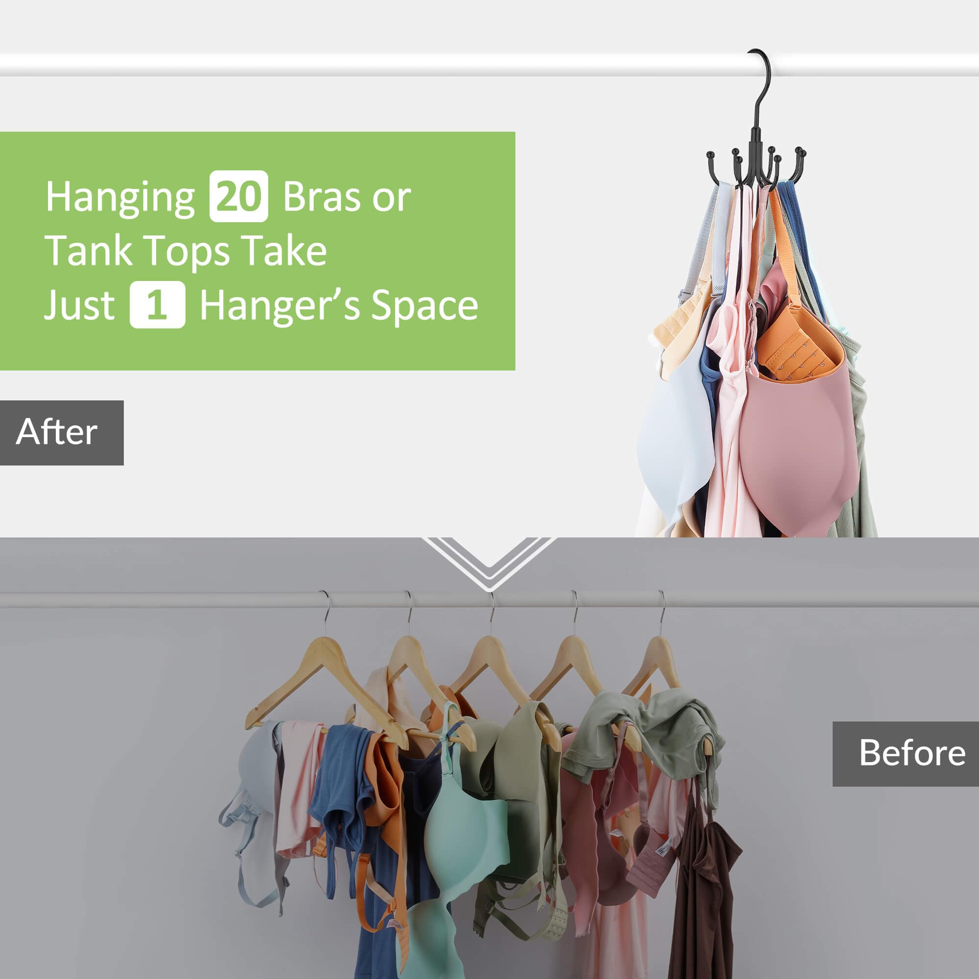 Organizer Reggiseni Girevole - Porta Biancheria Metallico 24 Pezzi