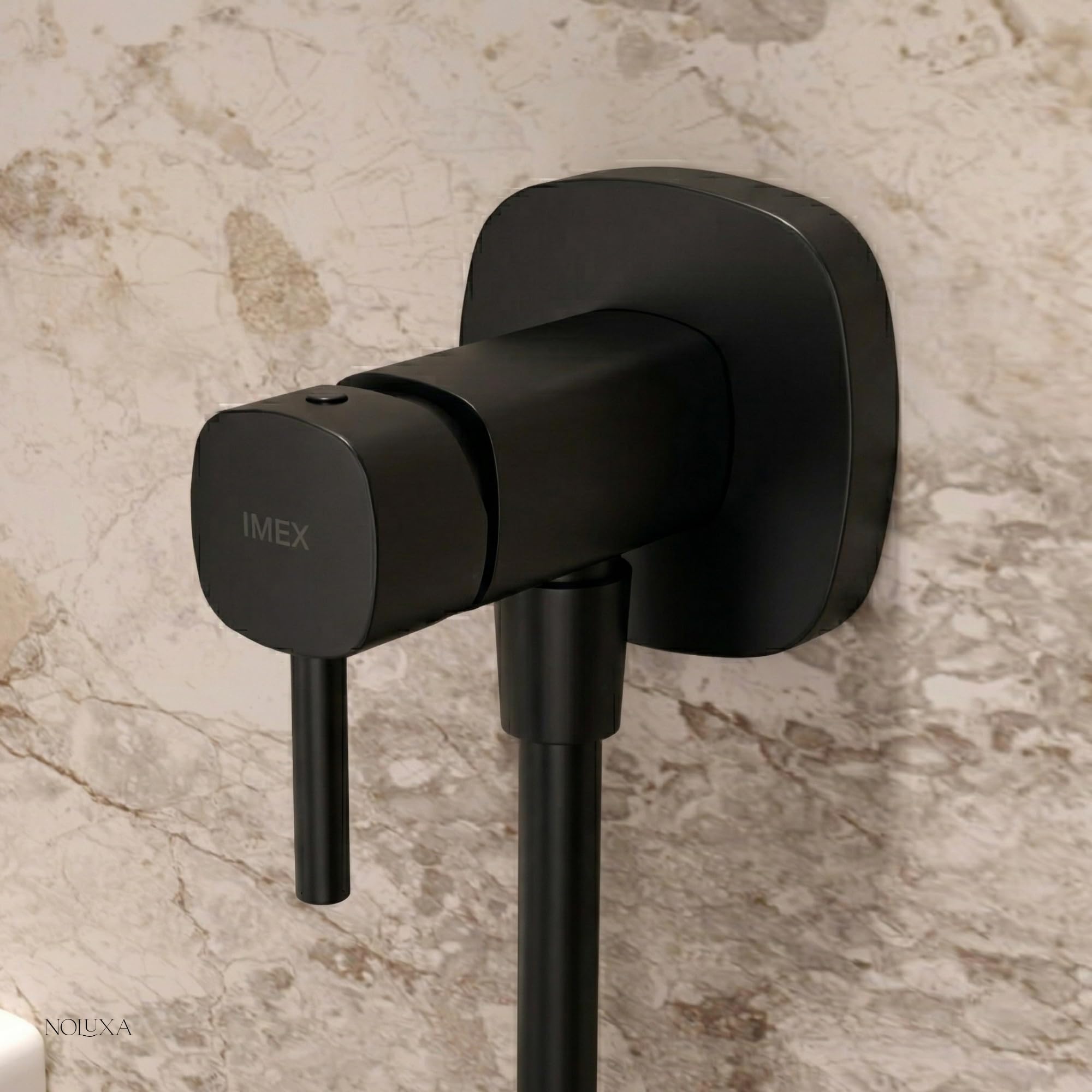 IMEX - Ducha Bidet Agua Fría y Caliente Color Negro Mate | Grifo Bidet Empotrado para WC | Ducha Higiénica Monomando para Inodoro | Grifería Sustituto de Bidé | Serie Toscana