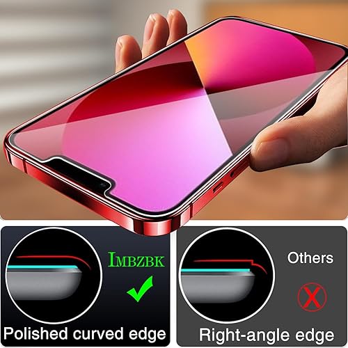 Miniatura 7 de IMBZBK Paquete de 3 protectores de pantalla para iPhone 13 de vidrio templado con 3 protectores de lente de cámara, accesorios 9H antiarañazos para