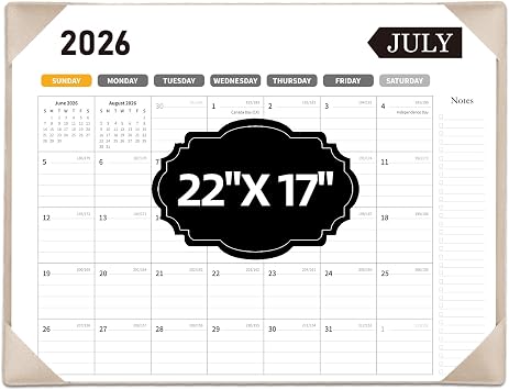 Large Desk Calendar 2025-2026, Calendar with Desk Protecting Pad, 2025 Desk Calendar Large 22x17, Runs From Now to June 2026, 18 Months, Big Desktop Calendar for Family Classroom and Office Apricot