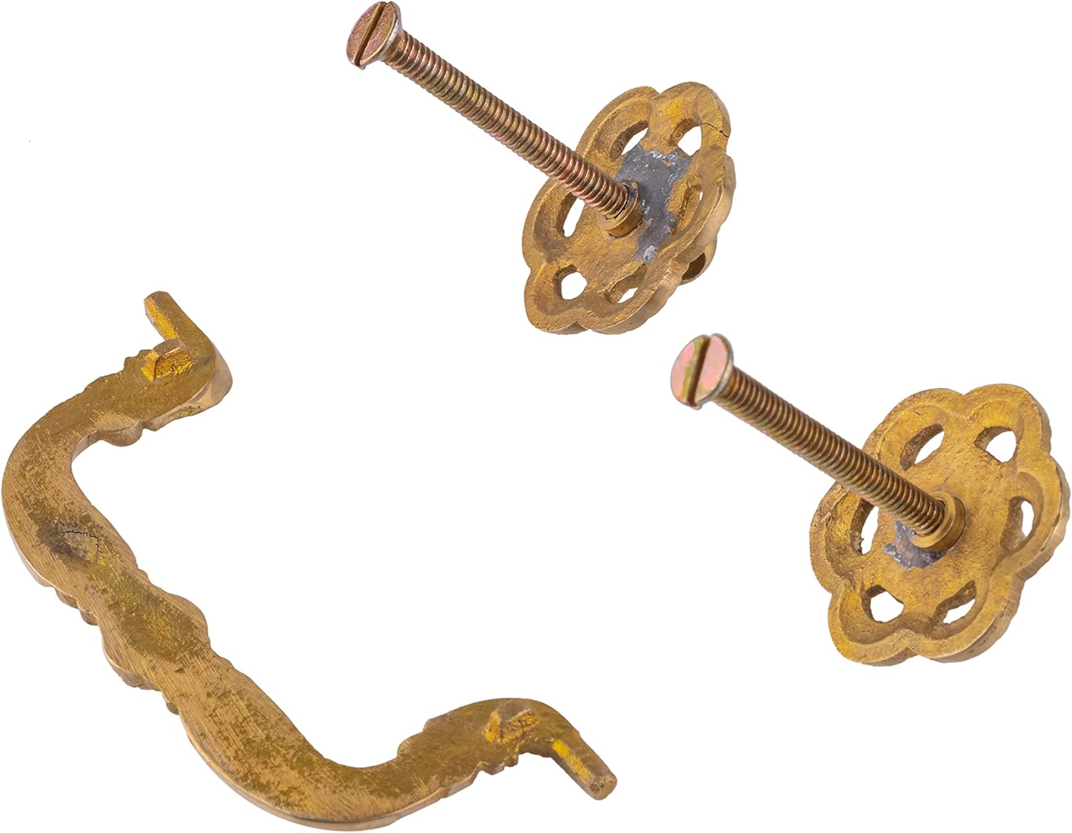 Flаѕh Dеаlѕ - 40% оƒƒ Colonial Revival Brass Drawer Pull Handle Centers: 3 | Antique Cabinet, Vintage Cupboard, Old Desk Reproduction Hardware | B-0764 (1)