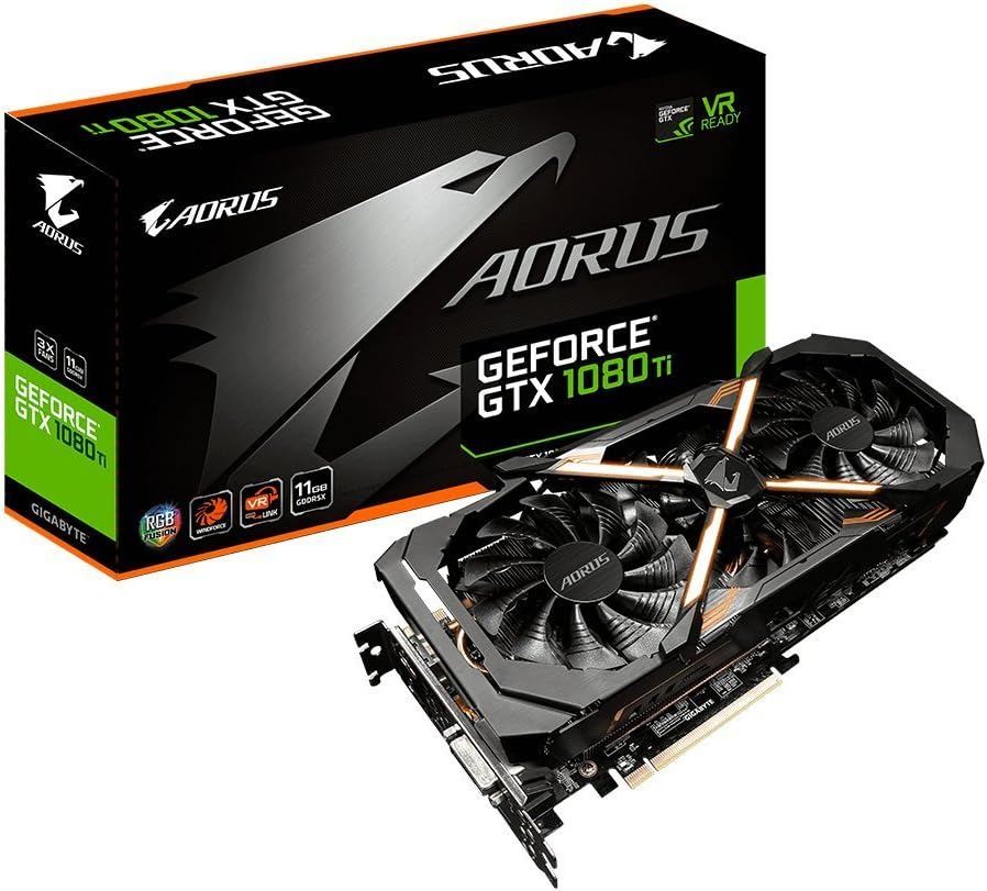 Gigabyte AORUS GeForce GTX 1080 Ti 11GB Graphic Cards GV-N108TAORUS-11GD (Renewed)