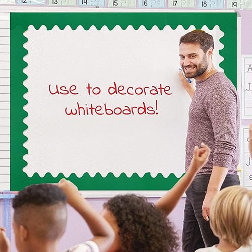 Miniatura 3 de Borde festoneado para bordes de anuncios, calcomanías para la parte posterior a la decoración, borde negro para aula, oficina, pizarra, decoración