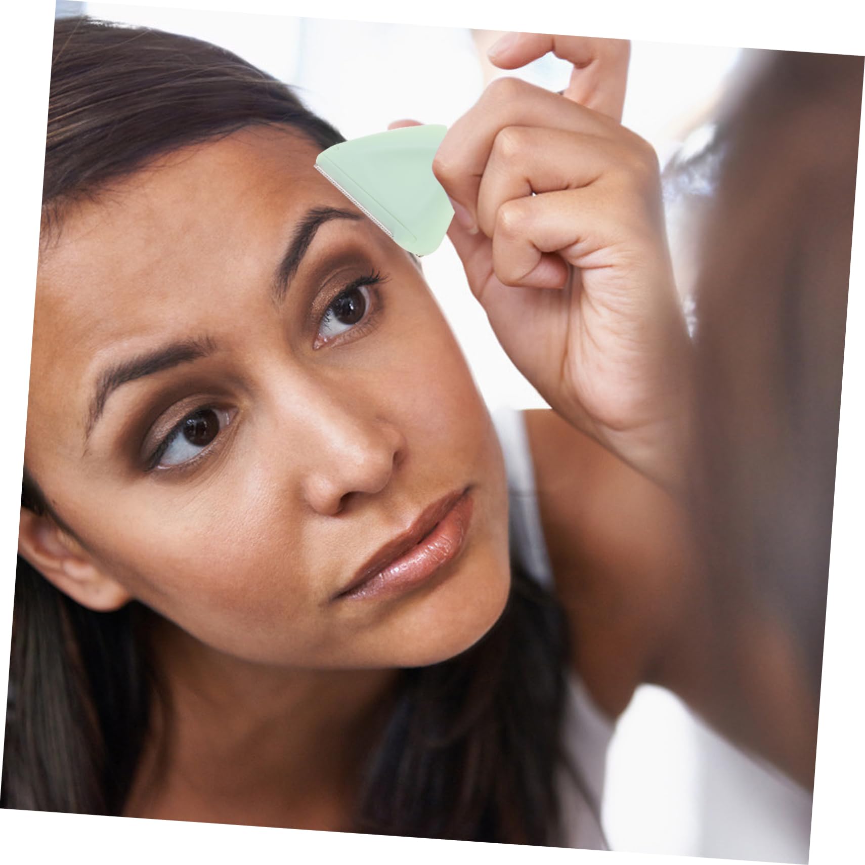 SOESFOUFU Facial Hair Removal Tool 4pcs Eyebrow Razors Brow Shaver Face Razor Micro Trimmer Sharp Stainless Steel Protective Mesh Compact for On-The-go