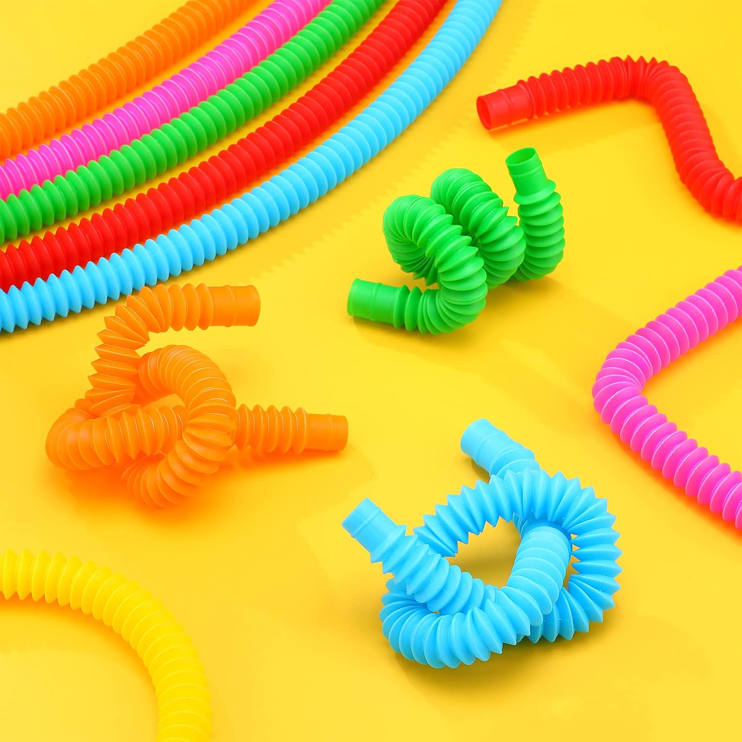 20 Pieces Mini Sensory Tubes Toys Finger Toy Stretch Pull Tube Kit Stress Relief Toys for Kids Toddler Fun Tubes Bulk for DIY Creative Handmade Activities (Classic Colors,0.75 Inches)