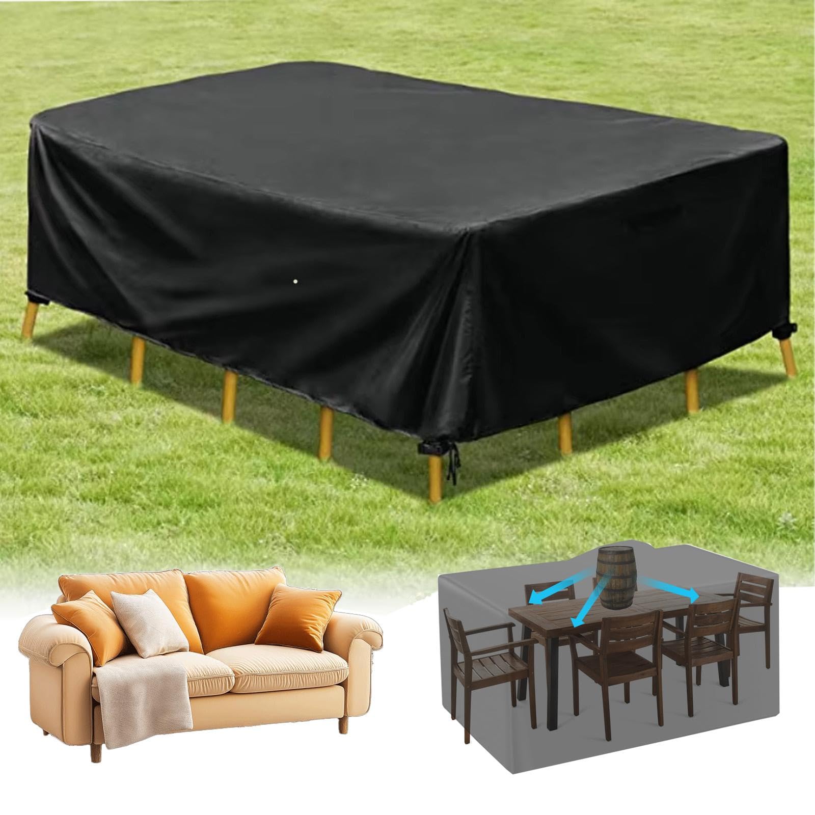 Bâche table extérieur de jardin pour protéger votre salon en hiver