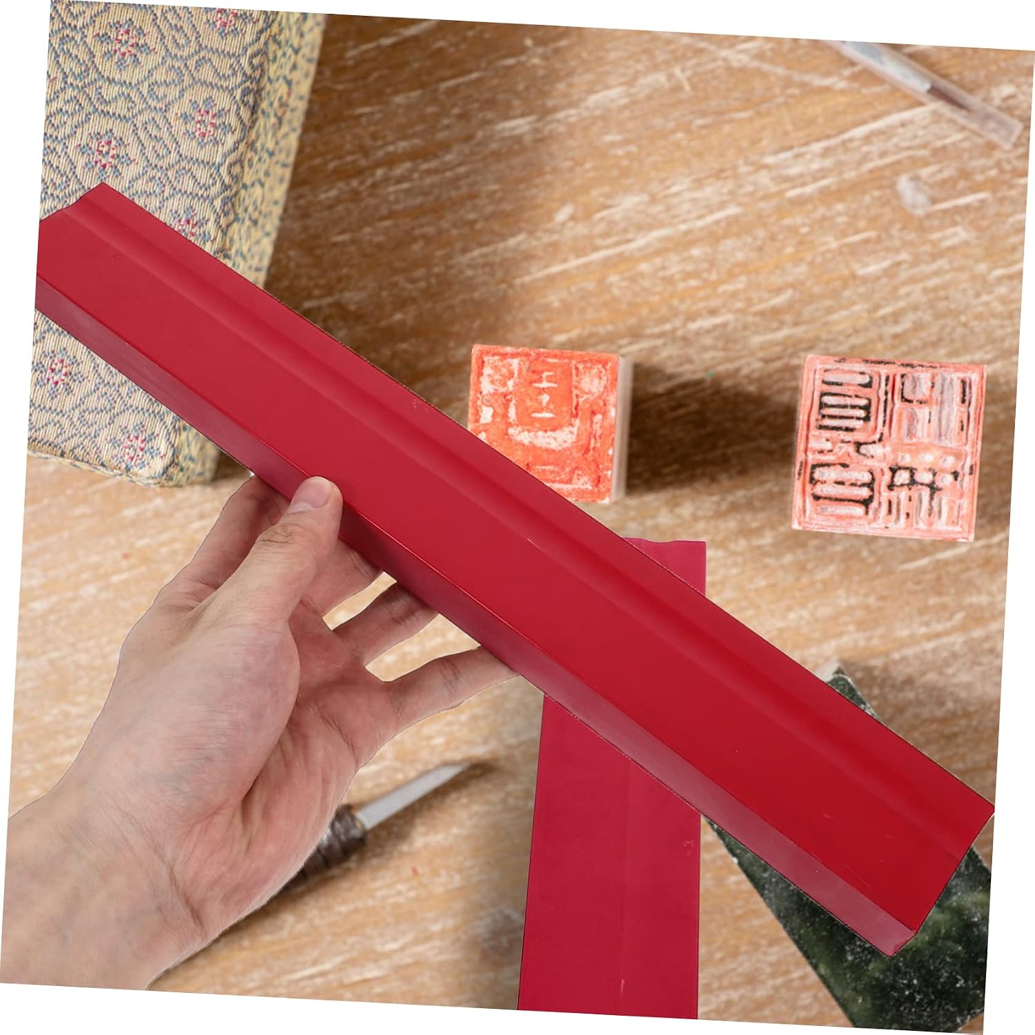 OSALADI Carving Rubber Block Unfinished Grooved Stamp Block for DIY Crafting Long Rubber Material for Custom Stamps for Projects
