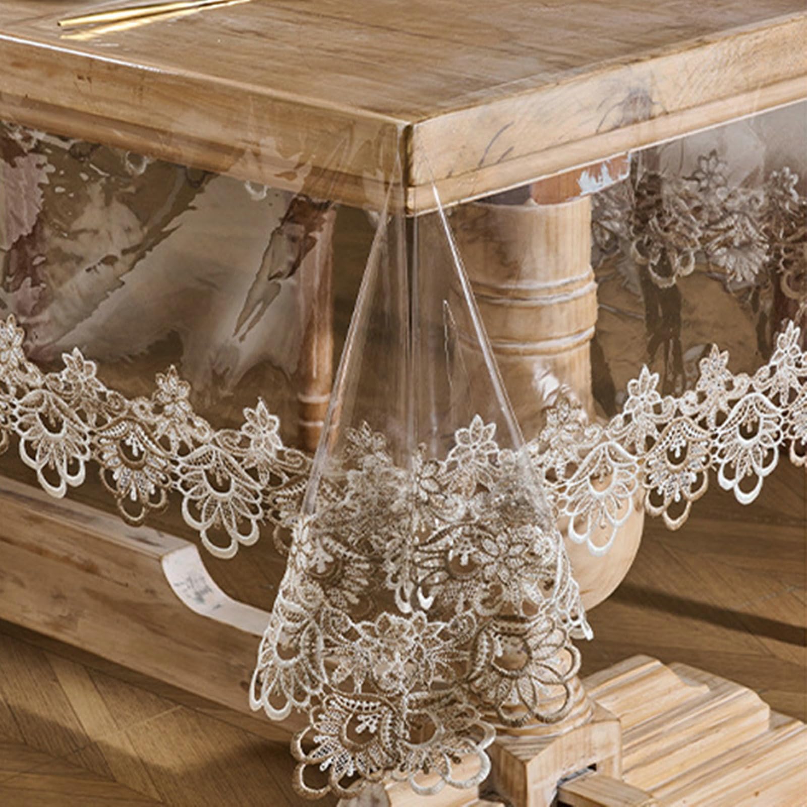 Gualiy Nappes Table Rectangulaire 140x180cm, Broderie Dentelle
