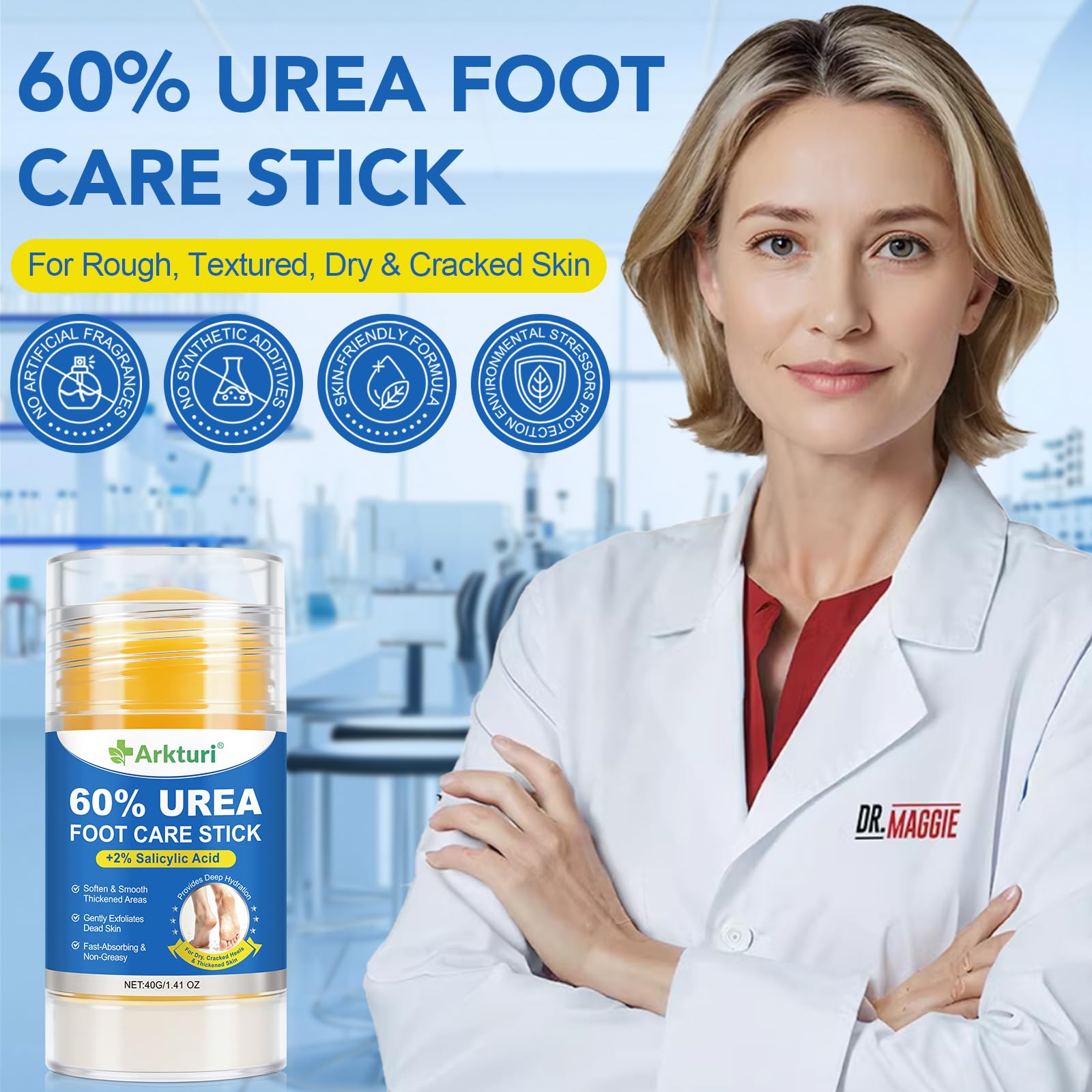 Crema Piedi Urea con 60%, Crema Urea Piedi 40g, Crema Piedi Secchi Screpolati,Rimuove Calli e Talloni Screpolati,Trattamento Idratante Intensivo per Piedi Secchi,Ripara, Ammorbidisce e Leviga la Pelle