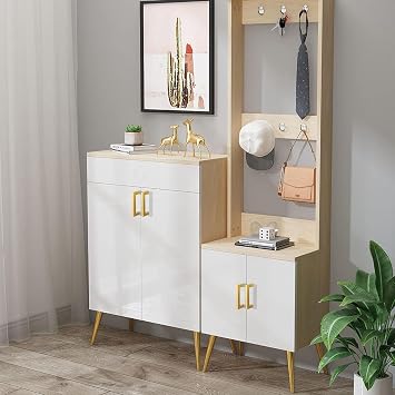 Goldenwarm 5 Pack 3 in Gold Cabinet Handles Square Drawer Pulls