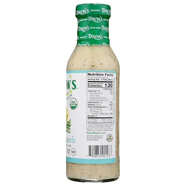 Drew's Organics Organic Ranch Dressing and Quick Marinade, 12 FZ 2