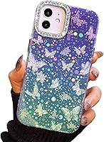 Vista 118 de I-MGAE-IN-AR - Funda compacta para iPhone 16 Pro Max con diseño de mariposa plateada brillante, a la moda, suave, delgada, de poliuretano