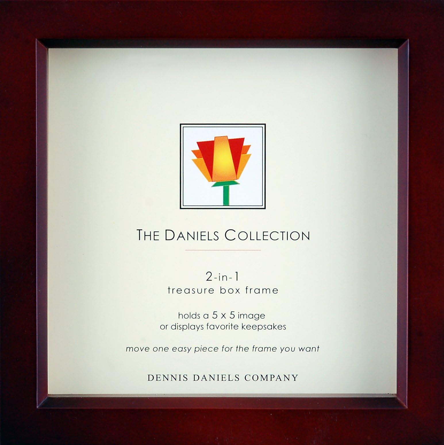 Dennis Daniels Wood Treasure Box Picture Frame, 5 x 5 Inches, Dark Walnut