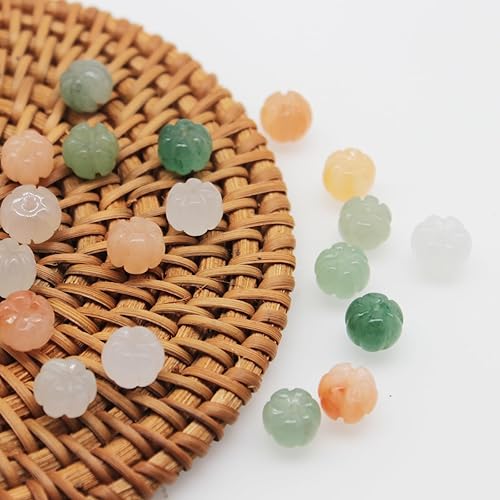 Miniatura 4 de 20 cuentas de piedra natural, cuentas en forma de calabaza de otoño y otoño, cuentas de cristal de piedras preciosas, cuentas espaciadoras de piedra