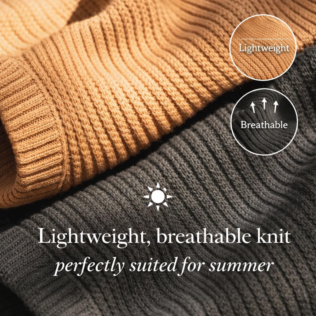 Mens Knit Sleeveless Tank Top Vest Stretchy Soft Breathable Fabric Slim Fit Pullover Lightweight Summer Muscle Tee