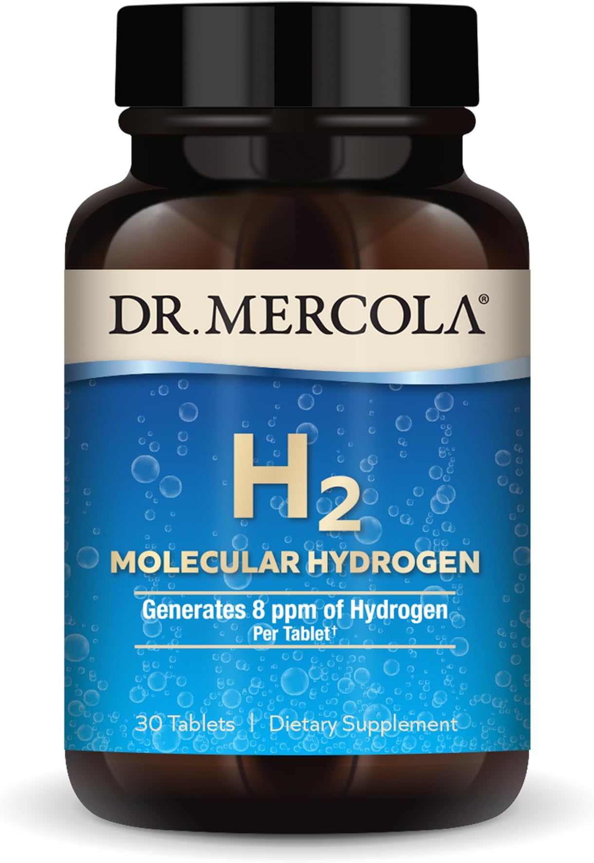 Dr. Mercola H2 Molecular Hydrogen, 30 Servings (30 Tablets), Dietary Supplement, Supports Brain Health and Cognitive Function, Non GMO