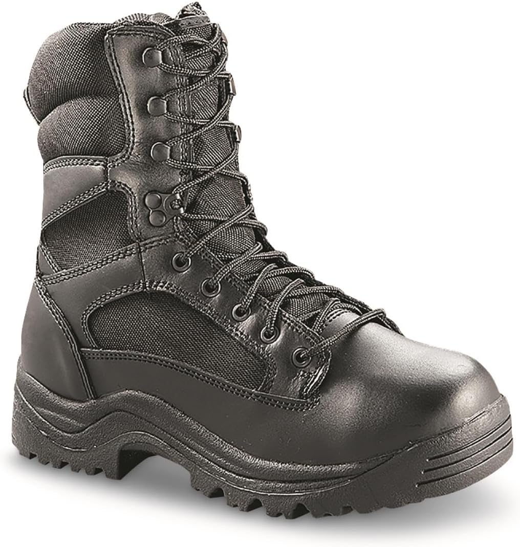HQ ISSUE Men's Waterproof Classic 8" Side Zip Tactical Boots, Black 9D (Medium)