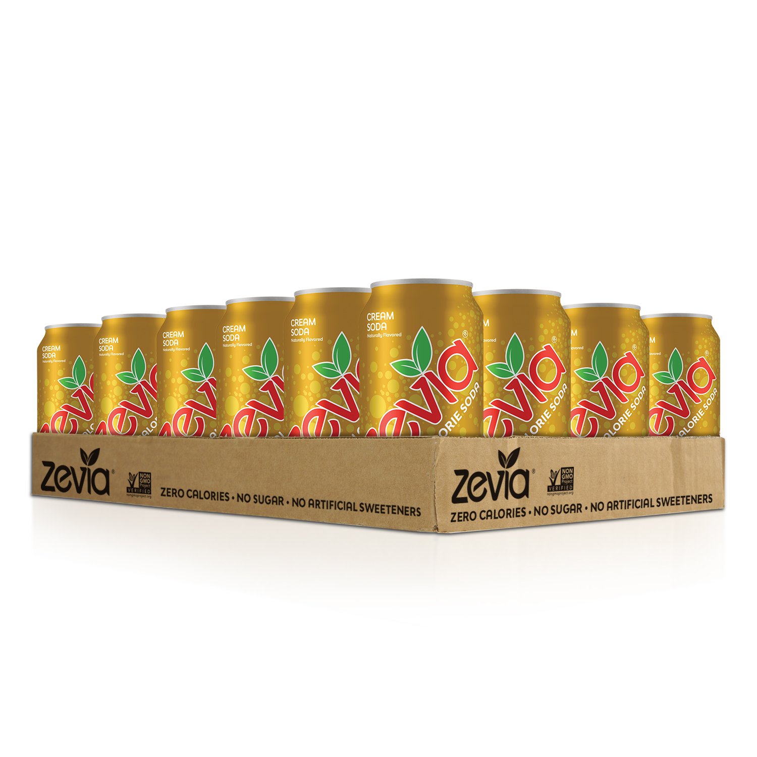 Zevia Zero Calorie Cream Soda, 12 Fl Oz (Pack of 24) and 16 Ounce Cans (Pack of 12)