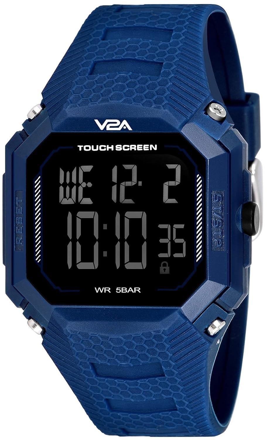 V2A Silicone Creative Touch Controls Digital 5Atm Waterproof Unisex Sports Watch (Black Dial And Blue Strap), Blue Band (B08RRWC29G) Amazon Price History, Amazon Price Tracker