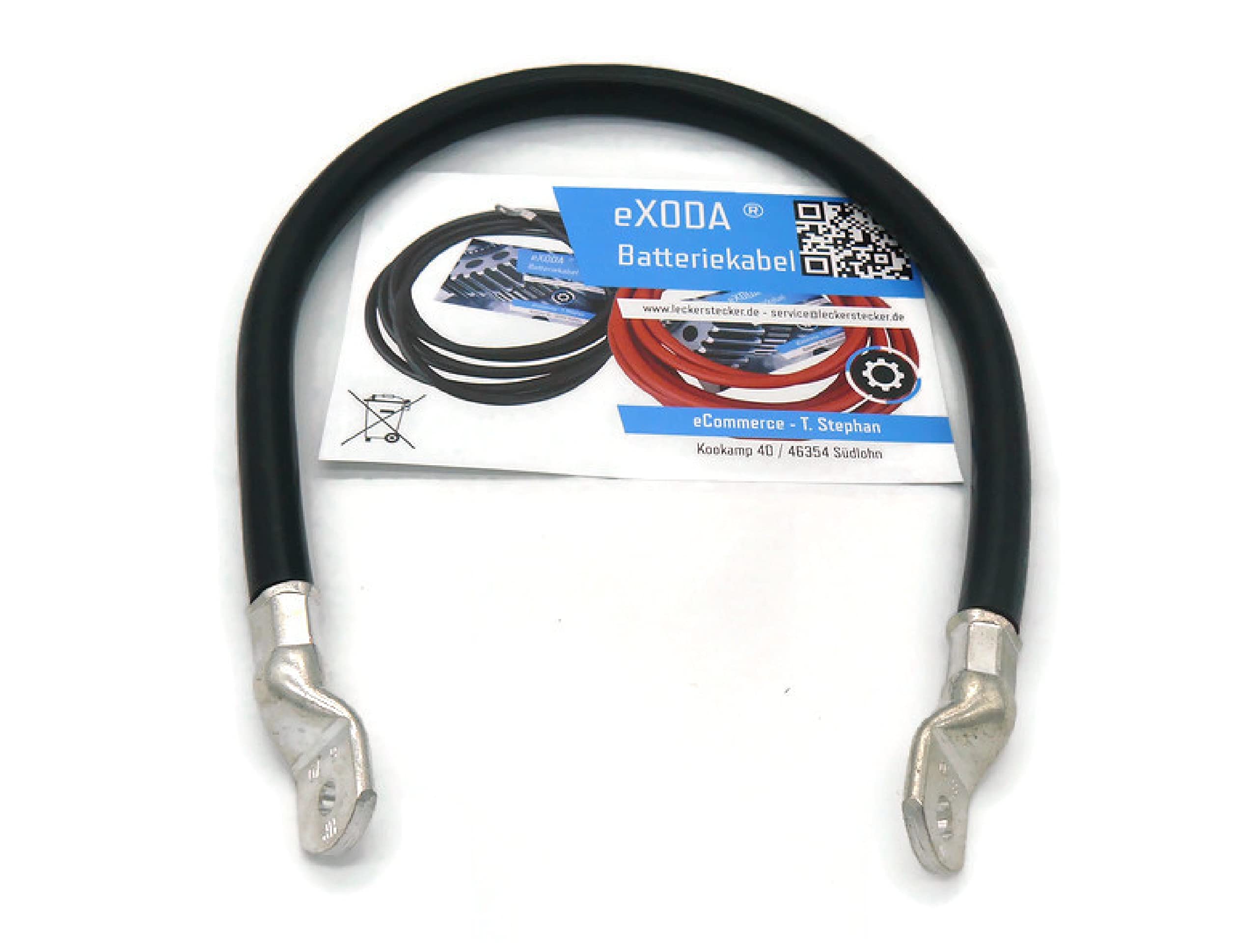 Câble Batterie EXODA 70mm² 50cm - Cosses M8/M10, Haute Flexibilité, Résiste Jusqu'à 70°C - Idéal Voiture, Bateau, Moto - 8