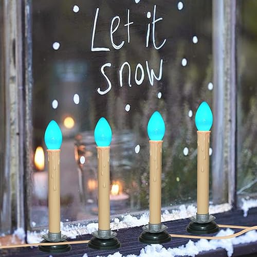 Miniatura 49 de SUNSGNE C7 Bombillas de luz nocturna de repuesto rojas de Navidad, bombillas de base de candelabro E12 de 5 W, ideales para luces nocturnas Rojo