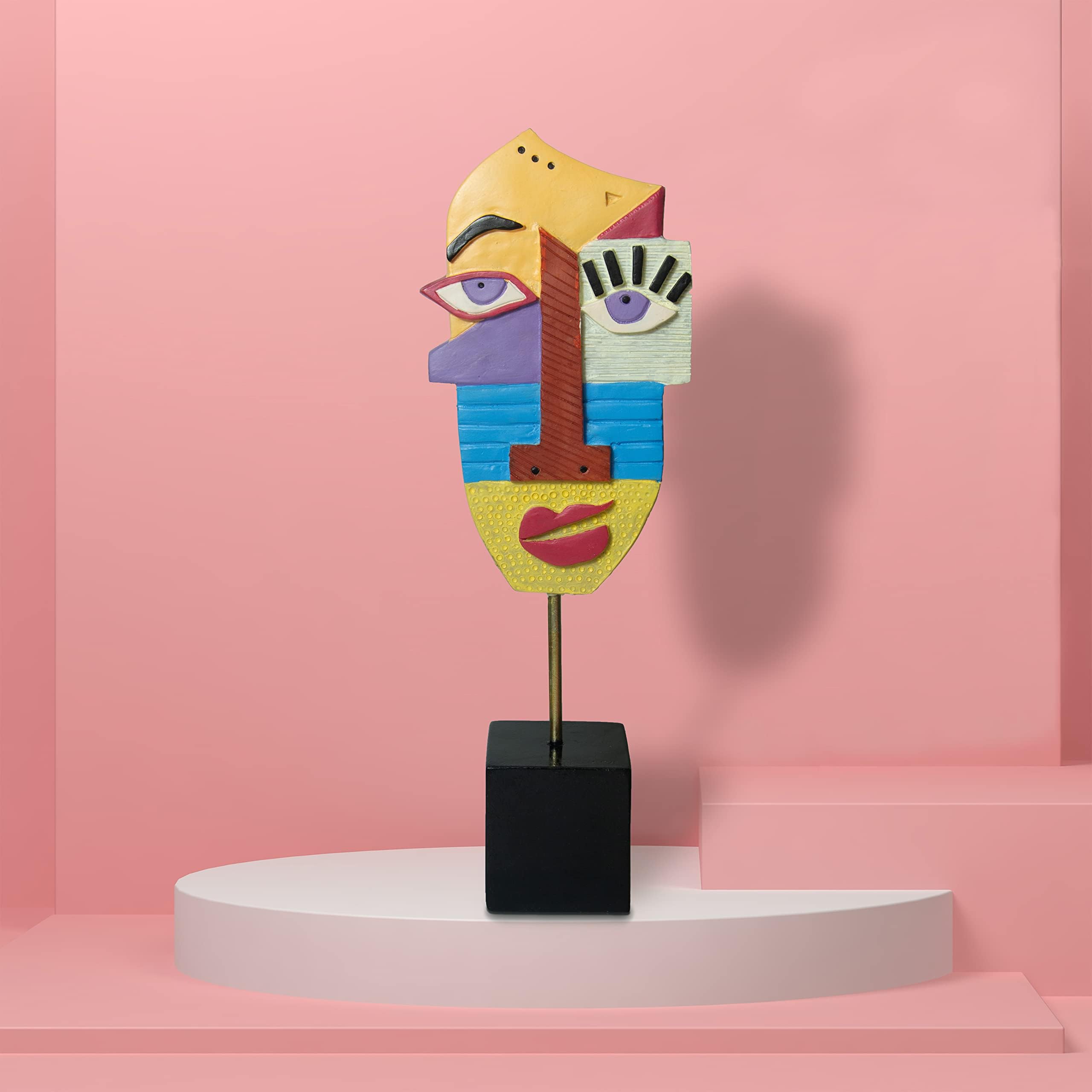 Pro Wink - Handcrafted Statues Resin Abstract Sculpture for Home Decor Modern,African Art Tribal Figurines Decorations Items Accents Influencer Picks for Bookshelf,TV Stand,Living Room,Nightstand