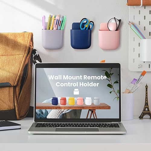 Miniatura 4 de Hoemwarm Soporte de pared para control remoto, 12 unidades, autoadhesivo, para TV, para teléfono, junto a la mesa, cama, caja de almacenamiento,