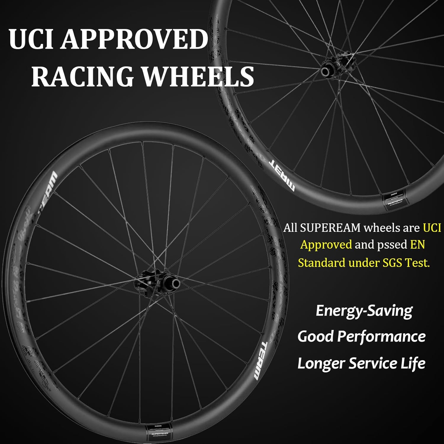 Superteam Gravel Classic/Classic PRO Carbon Wheelset 30/38/44mm Depth Disc Brake, Carbon Gravel Bike Wheels Fit for 8-12 Speed Center Lock with 6 Bolt Adaptor