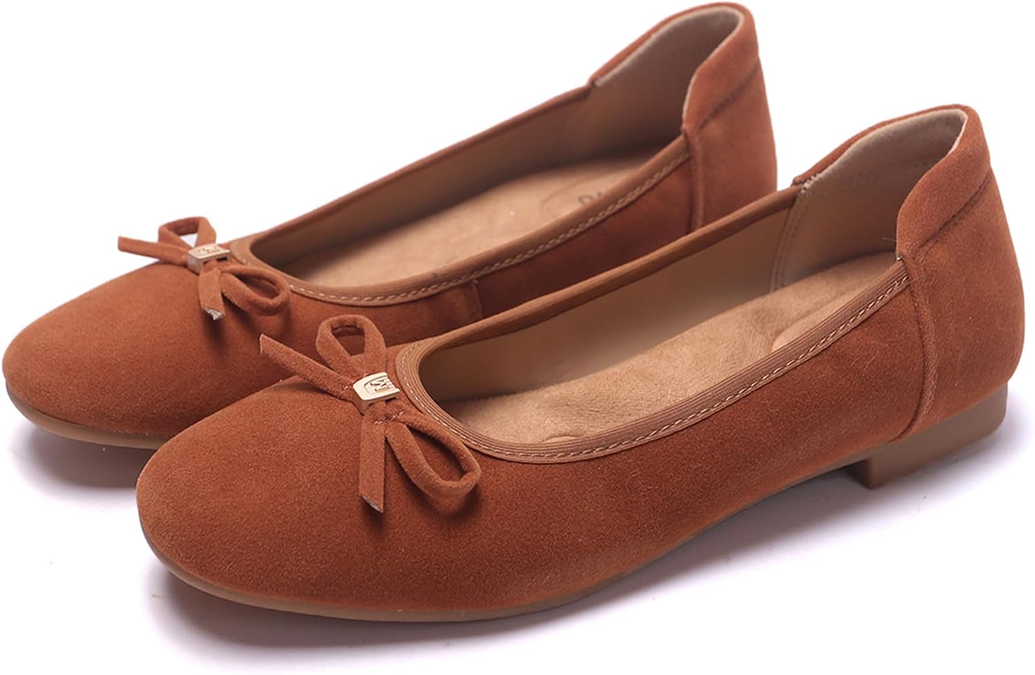Women's Comfortable Ballet Flats Round Toe Flat Shoes for Women Bow Dressy Flats Shoes with Arch Support Insole