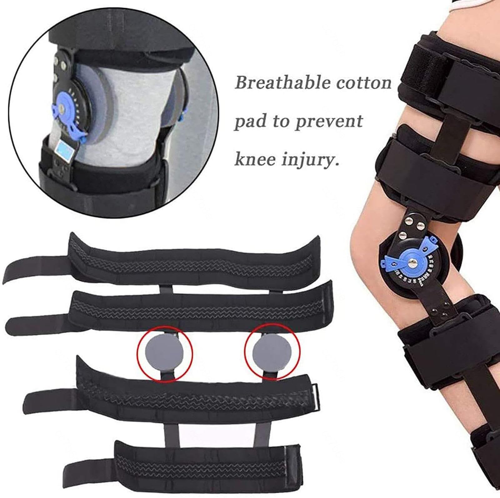 Rodillera Compresión con Bisagras Ajustables, Soporte Rótula Ortesis Rodilla, Lesiones Menisco Lesiones Ligamentos, Ajuste Ángulo Tamaño Rodillera