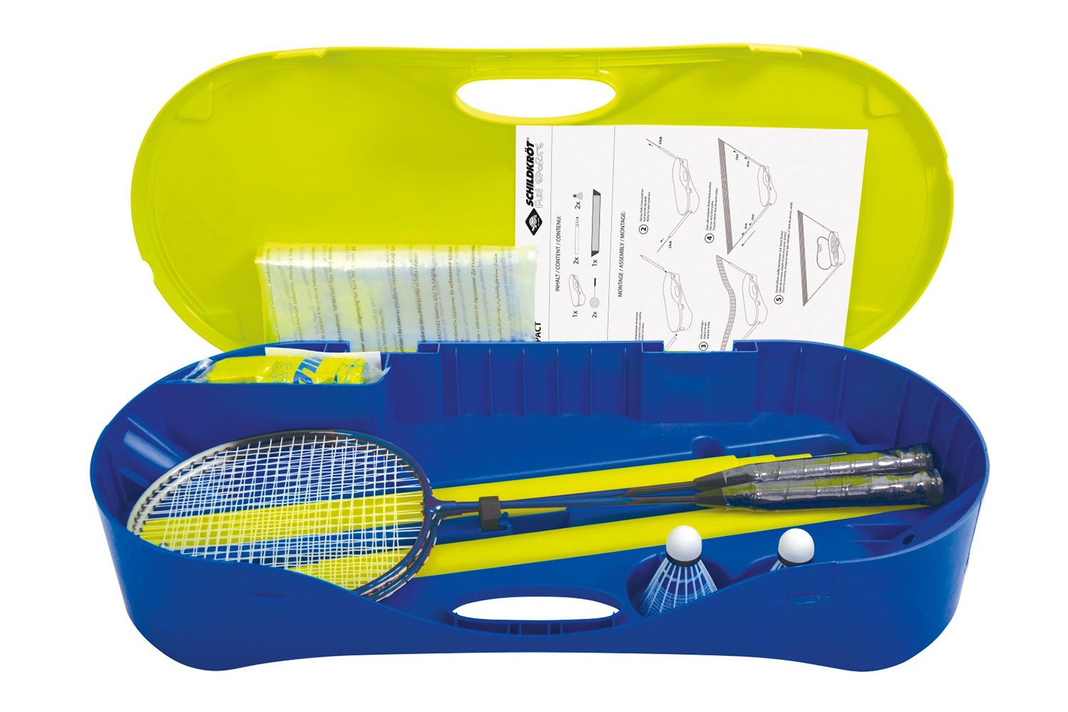 Schildkröt Set de Bádminton Compact, Red, 2 Raquetas, 2 Volantes, Estuche de Plástico