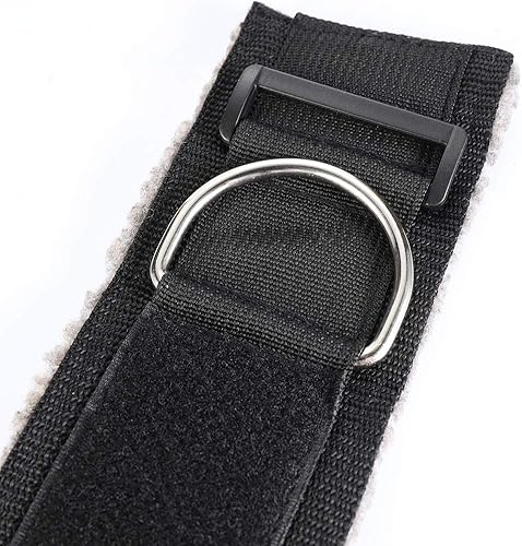Miniatura 5 de MOOCY Correas de tobillo de gimnasio para máquinas de cable, puños de tobillo ajustables para máquina de cable, correa de tobillo con forro polar
