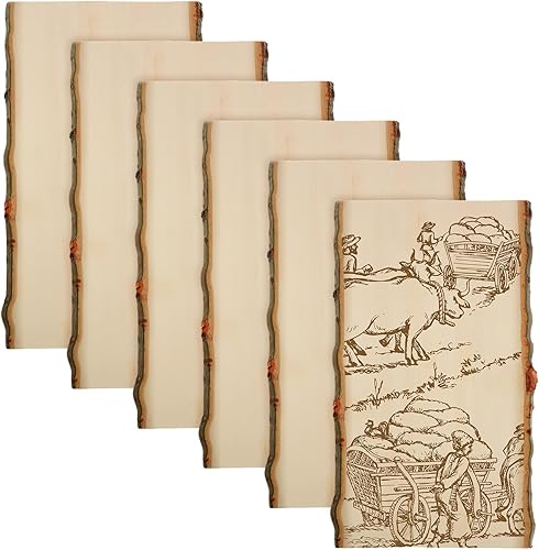 6 Pack Hollow Wood Plank Live Edge Woodslab Unfinished Wood - Woodworking Gifts For Her