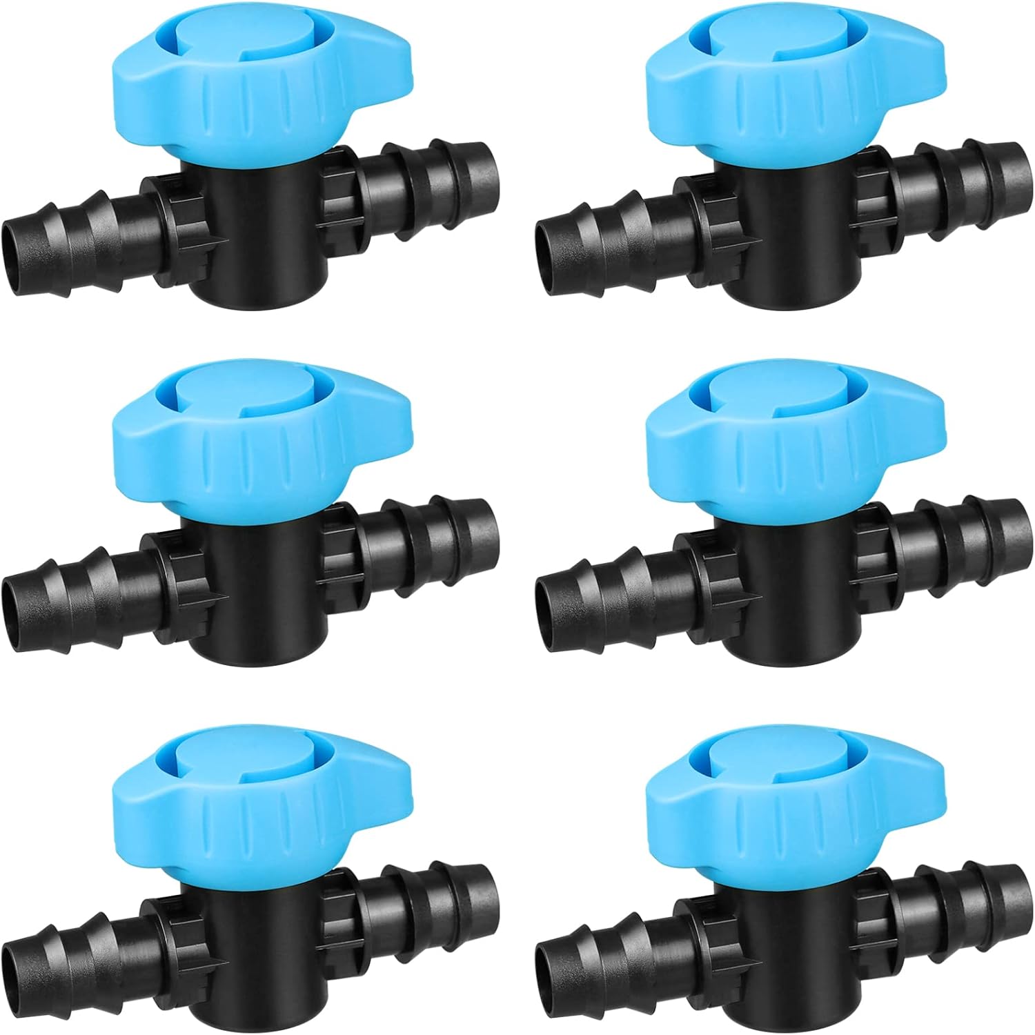 Arfun 6 Pack Drip Irrigation 1/2 inch Barbed Valve, Drip