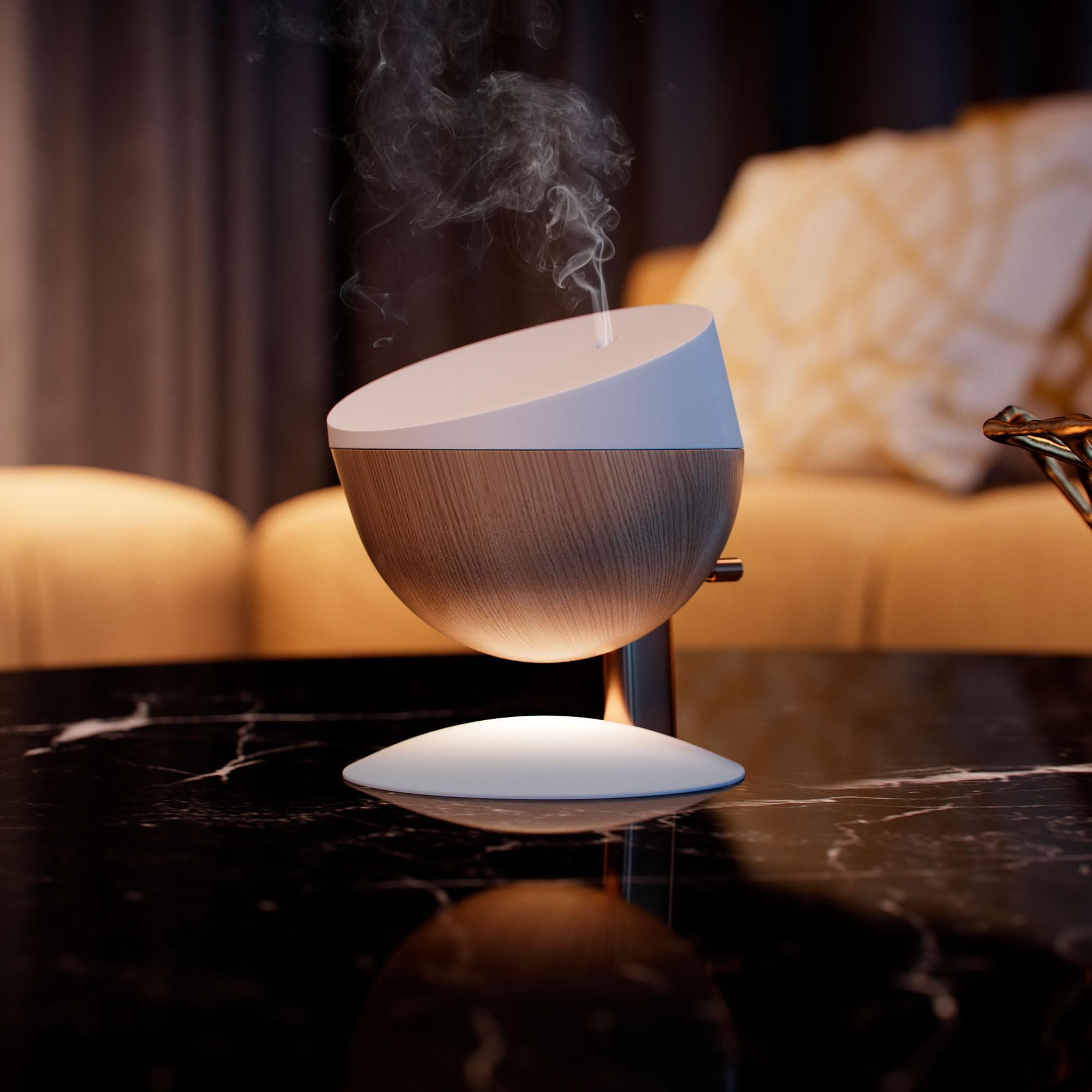 PRANAROM Difusor Arty Ultrasónico con Luz LED – Aromaterapia Ambiente | Difusor ultrasónico de aceites esenciales con iluminación LED. Crea un ambiente relajante en casa.
