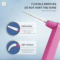 Vista 2 de 80 unidades de limpiadores de cepillos interdentales, palillo de dientes, cabezal de hilo dental, ángulo de higiene bucal con estuche portátil