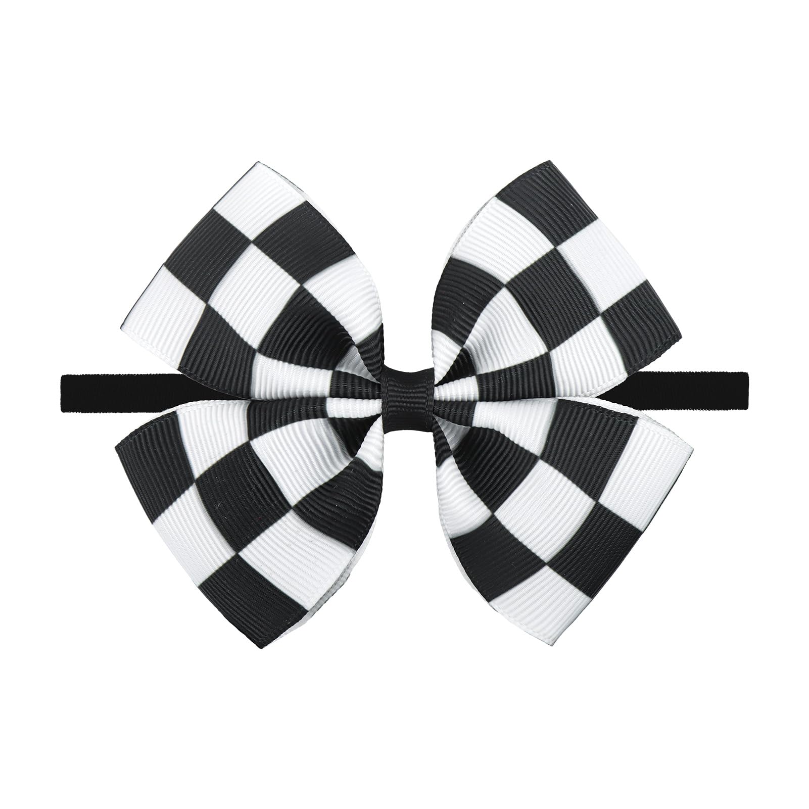Lazos negros para el pelo para niñas, lazo a cuadros para bebé, bandera a cuadros, lazo blanco, diadema elástica de nailon para bebés, recién nacidos, accesorios para el cabello, regalo