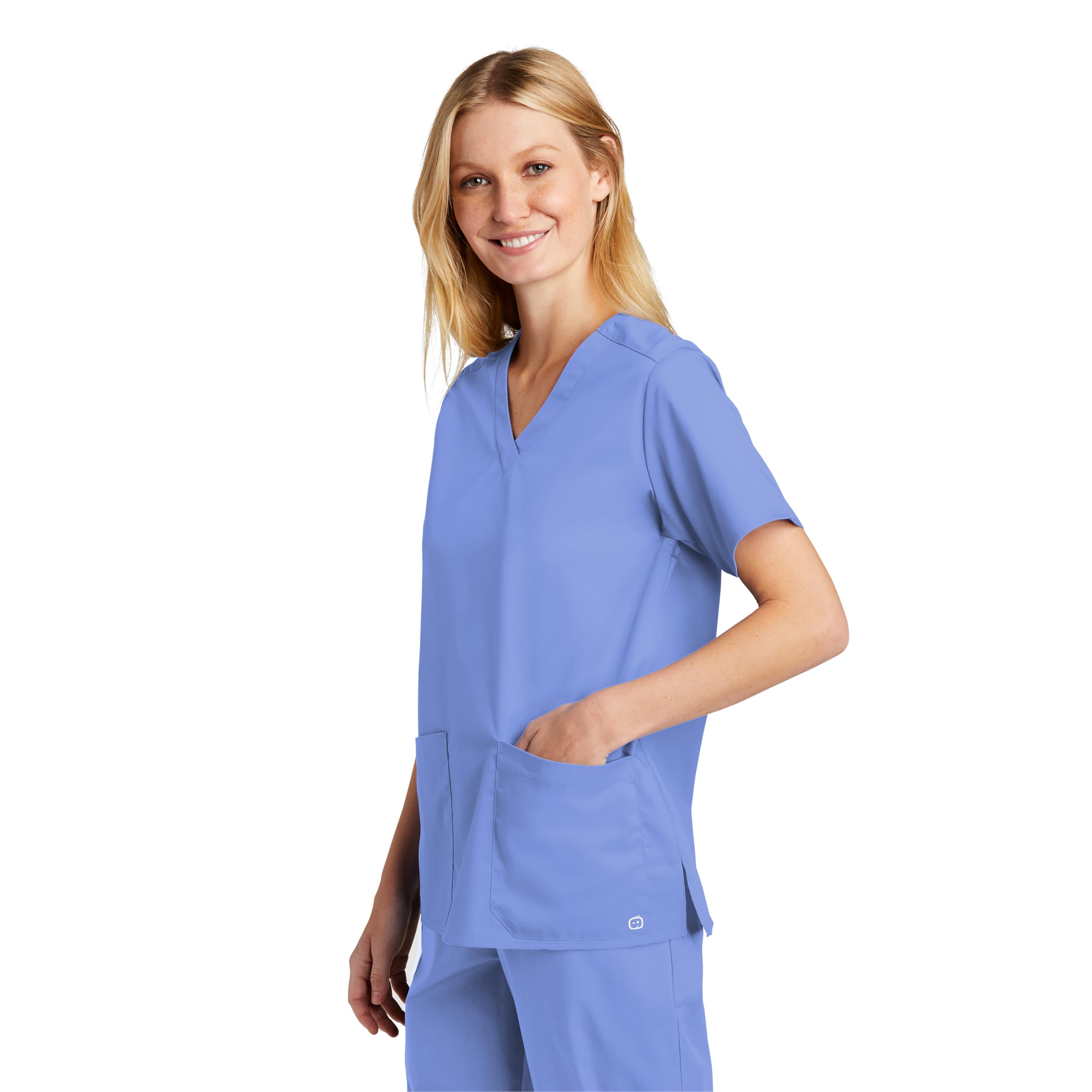 Custom Scrubs for Women, V-Neck Top, Female Scrubs White