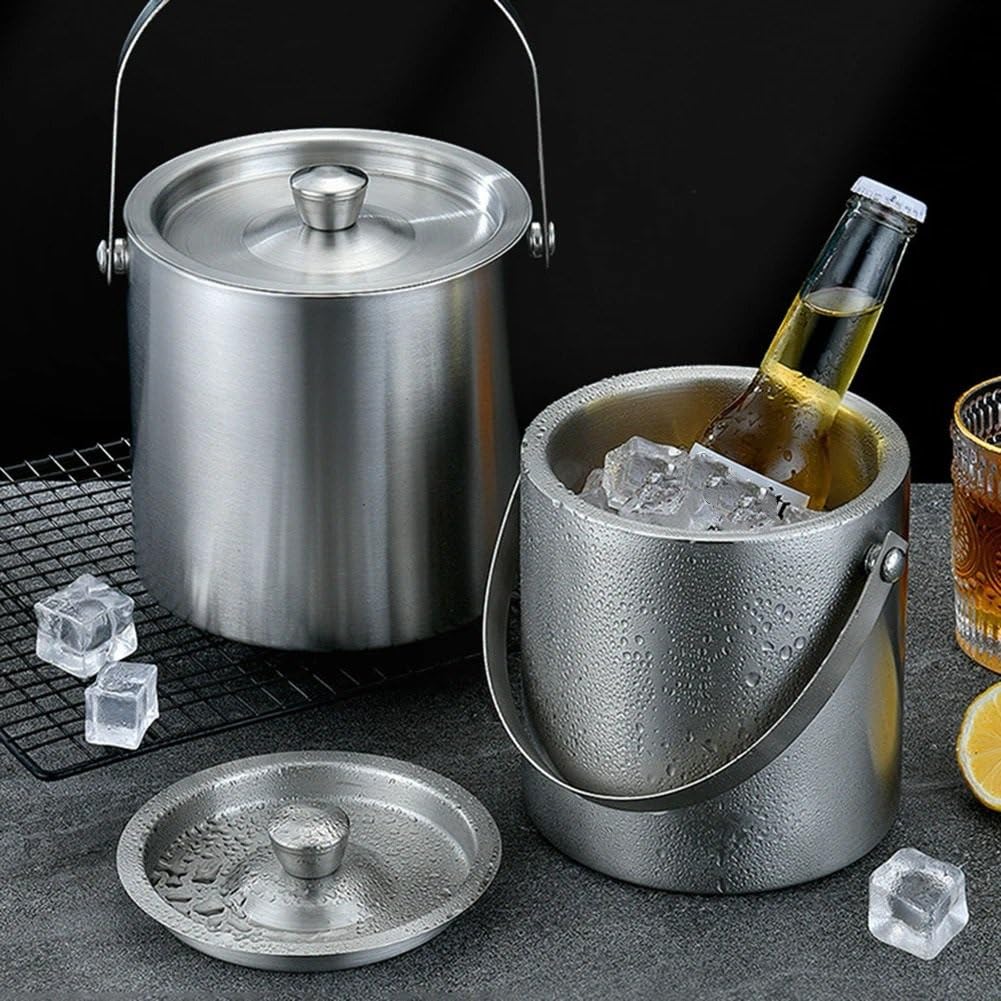 Weinkühler Edelstahl Isolierte EIS Eimer EIS Eimer EIS Cube Container Für Home Bar Kühlen Bier Champagner Flaschenkühler