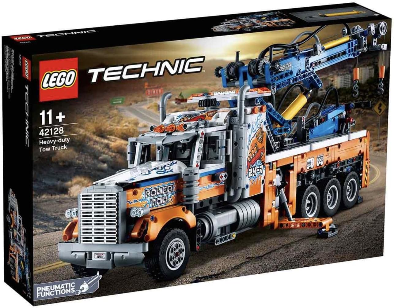 42128 Technic Heavy-Duty Tow Truck with Crane Toy for Boys & Girls with Mechanical Functions, Model Building Set, Engineering for Kids Series