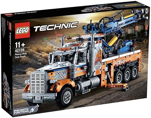 Lego 42128 Technic - Camión de remolque resistente con grúa de juguete para niños y niñas con funciones mecánicas, juego de construcción de modelos