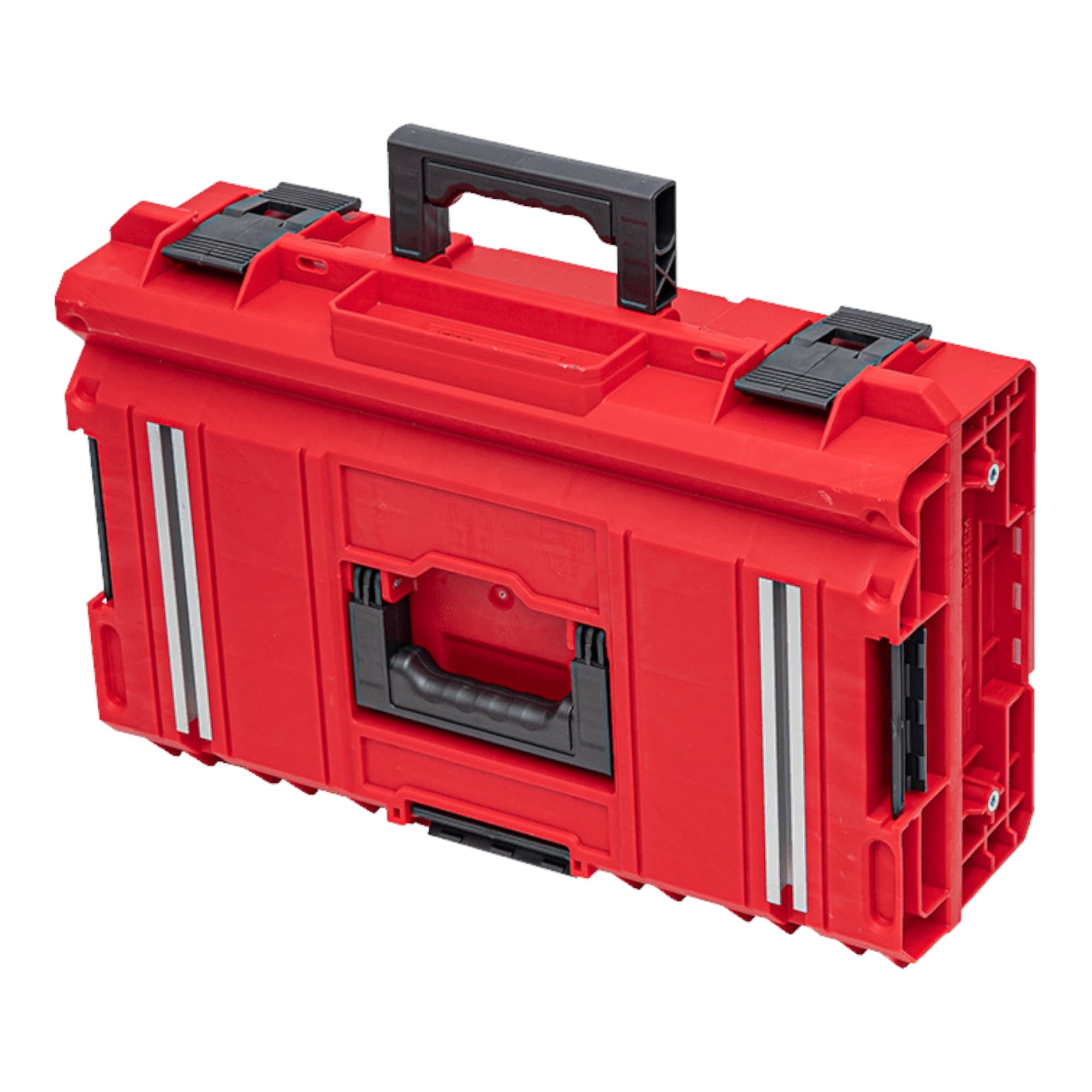 Qbrick System One 200 2.0 Technik Red Ultra HD walizka na narzędzia, skrzynka narzędziowa z tworzywa sztucznego, skrzynka na narzędzia z zamknięciami zaciskowymi, organizer do warsztatu, czerwona,