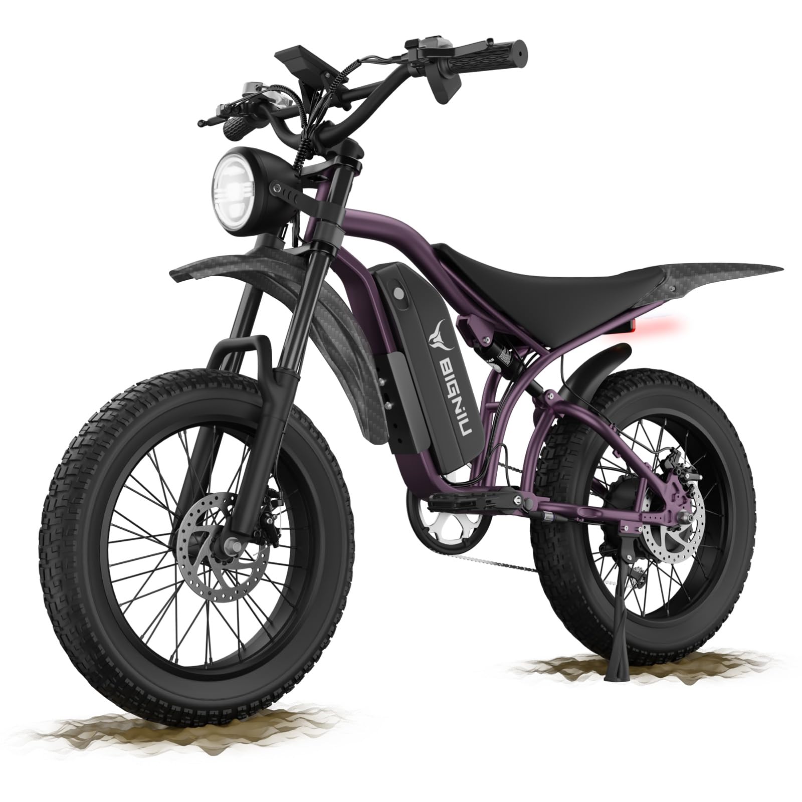 BIGNIU Electric Bike, Ebikes for Adults with Peak 1200W Motor, 20" Fat Tire, 48V 15A Battery, 7-Speed, Dual Disc Brakes E Bike for Off-Road and City Riding Electric Dirt Bike for Adults