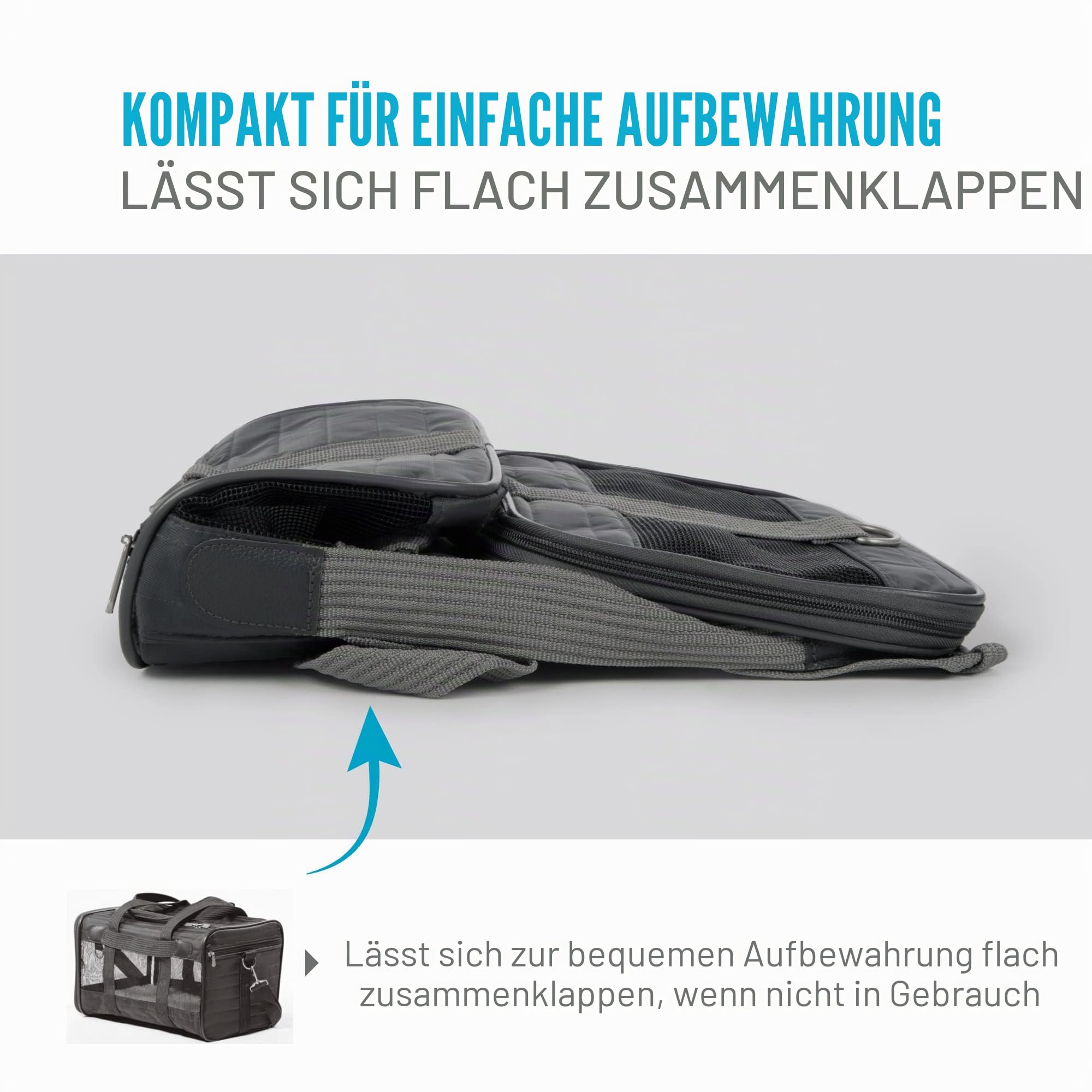 Sherpa Original Deluxe Transportbox für Haustiere, von Fluggesellschaften zugelassen und garantiert an Bord, Anthrazit, Größe M