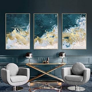 TougMoo Lamina d'oro Astratta Poster Verde Stampa Moderna Dorata Wall Art Canvas Pittura Camera da Letto contemporanea Decorazione Immagine Home Decor 40 * 60 cm