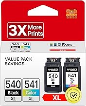 PG-540 XL CL-541 XL patronen für Canon druckerpatronen 540 541 Kompatibel Multipack Tintenpatrone für Pixma TS5150 MG3650 MG3600 MG4250 MX475 MX375 MX535 MG3150 MG3500 patronen (1 Schwarz, 1 Farbe)