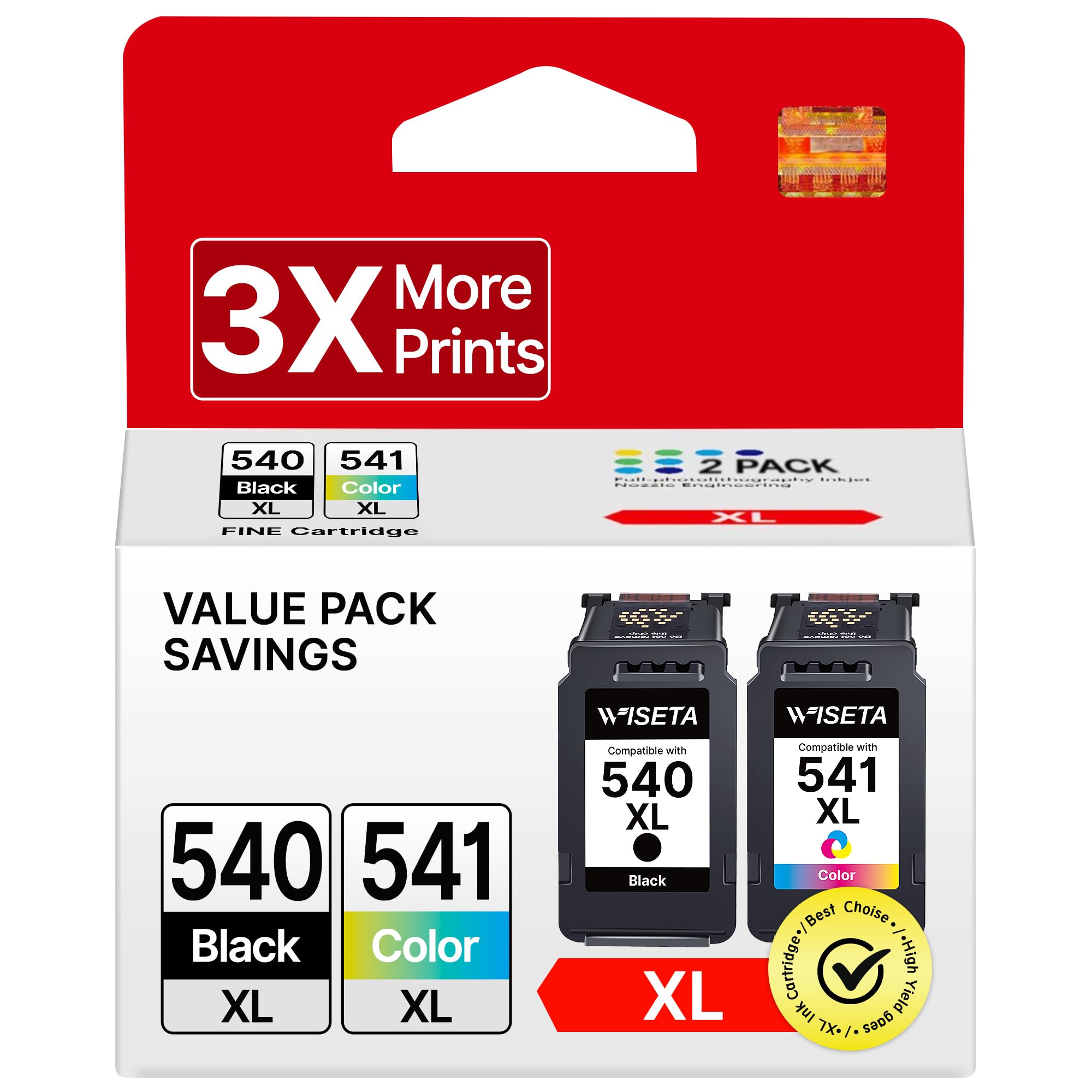 PG-540 XL CL-541 XL patronen für Canon druckerpatronen 540 541 Kompatibel Multipack Tintenpatrone für Pixma TS5150 MG3650 MG3600 MG4250 MX475 MX375 MX535 MG3150 patronen (1 Schwarz, 1 Farbe)